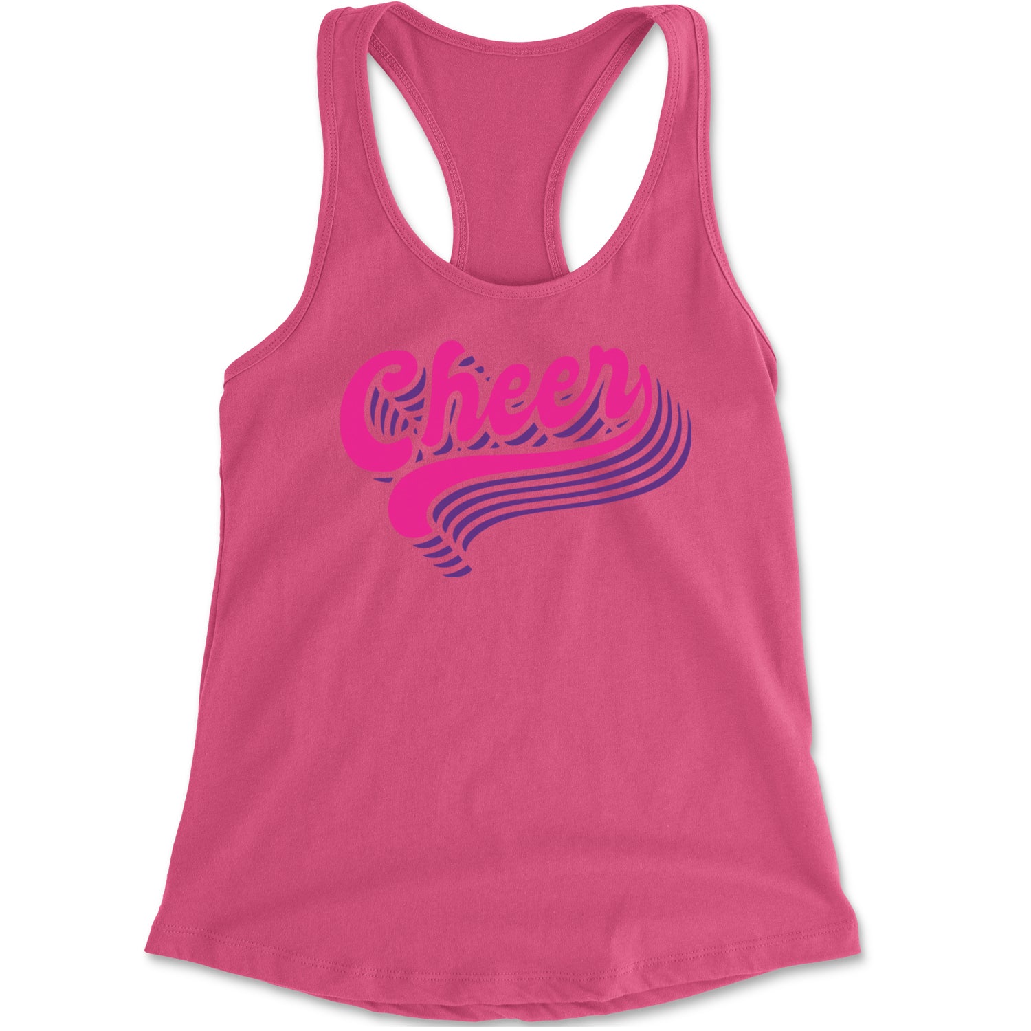 Cheer Pride Racerback Tank Top for Women Hot Pink