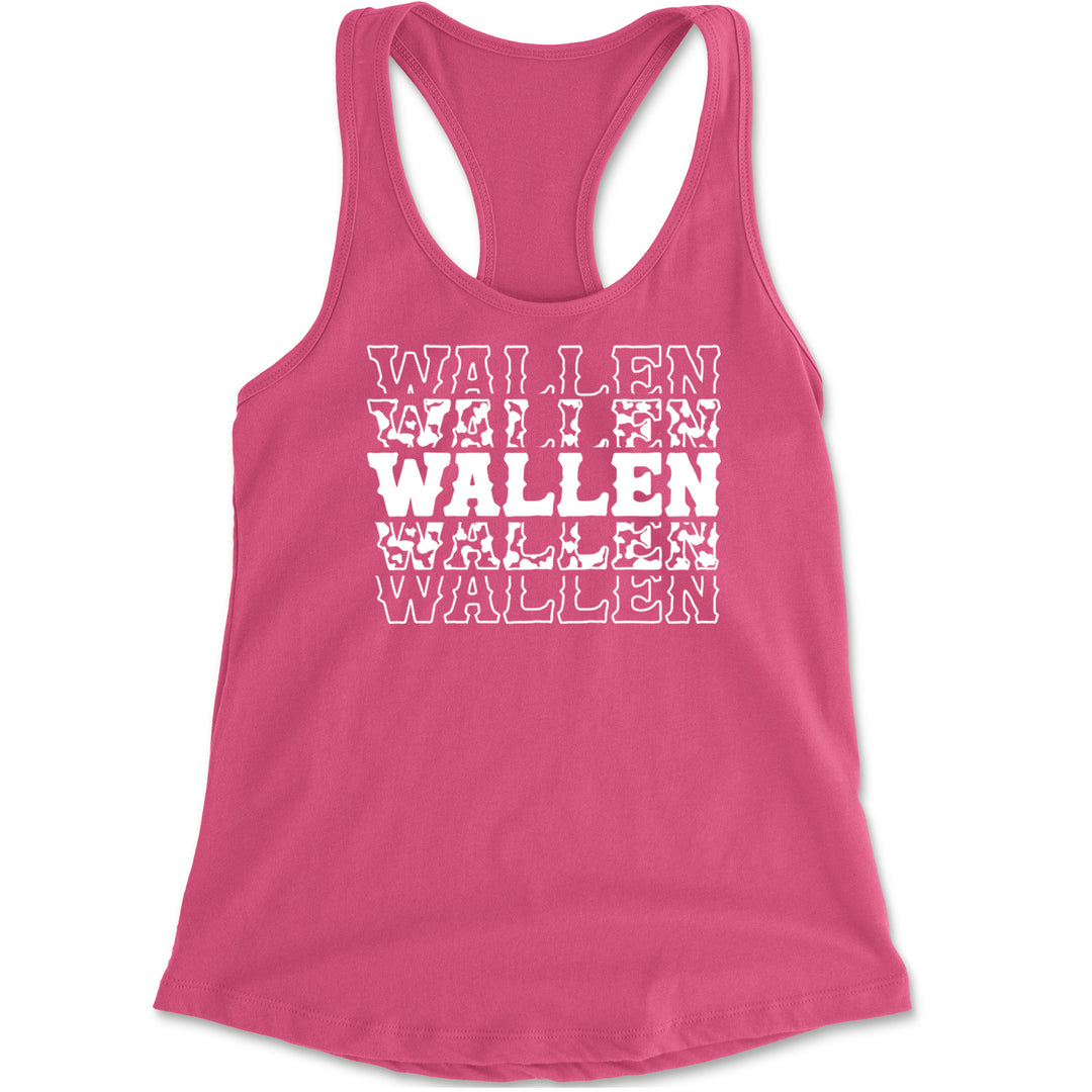 Wallen Country Music Western Racerback Tank Top for Women Hot Pink
