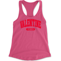 Valentines Vibes Racerback Tank Top for Women Hot Pink