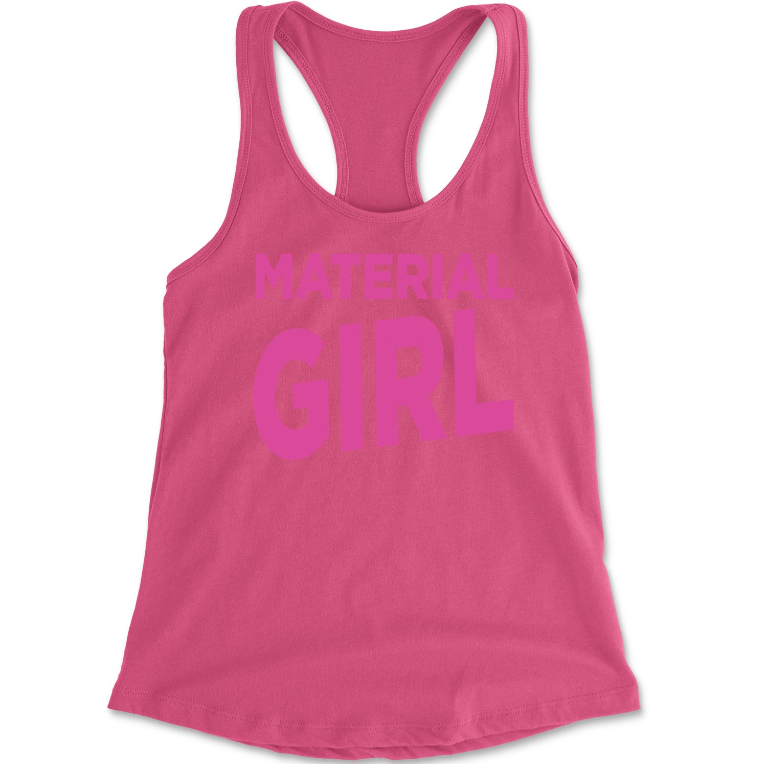 Material Girl 80's Retro Celebration Racerback Tank Top for Women Hot Pink