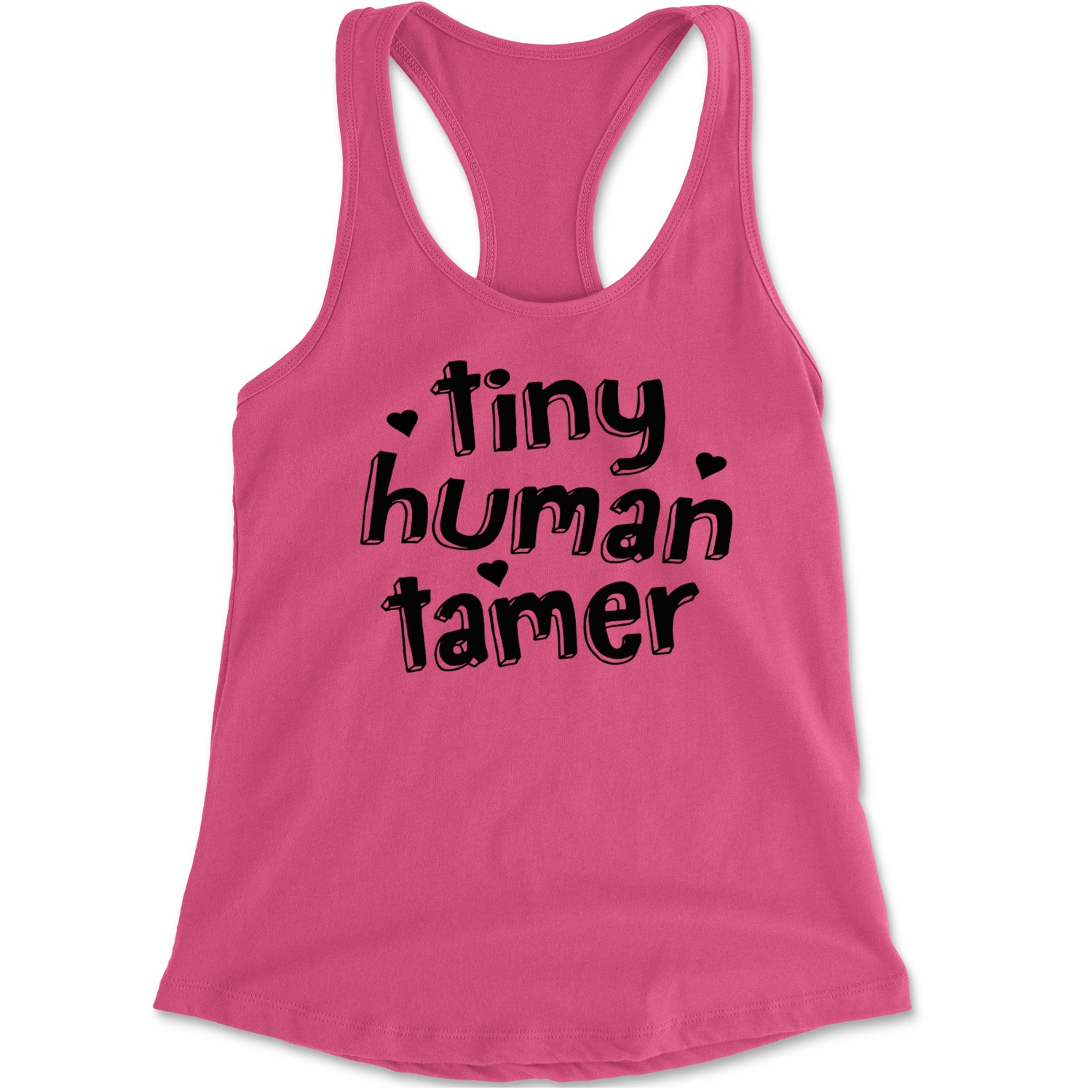 Tiny Human Tamer Teacher Racerback Tank Top for Women Heather Grey