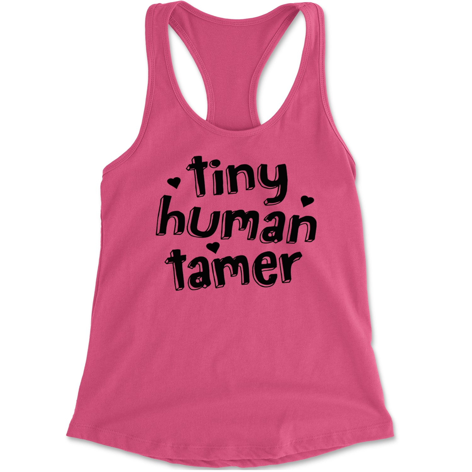 Tiny Human Tamer Teacher Racerback Tank Top for Women Heather Grey