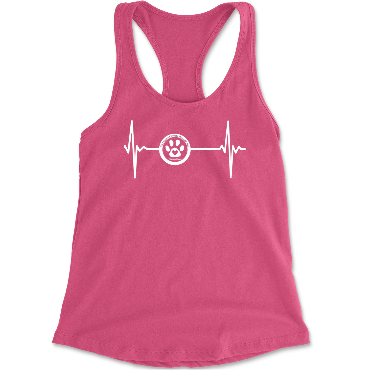 TLC Rescue Heartbeat Racerback Tank Top for Women Hot Pink