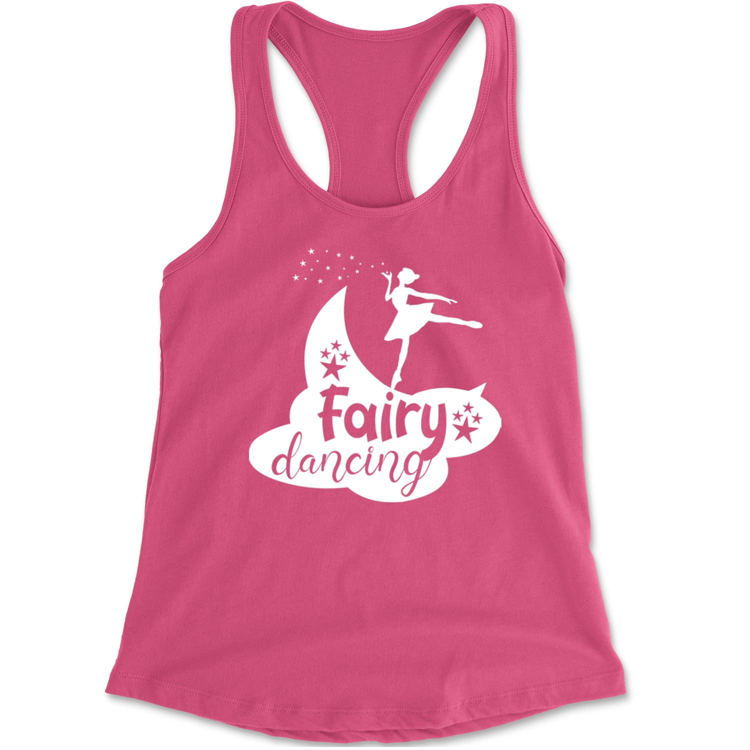 Fairy Dancing Racerback Tank Top for Women Hot Pink