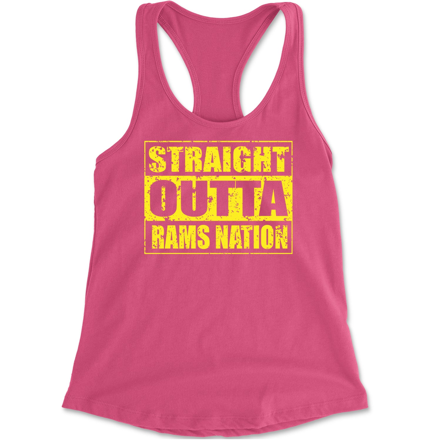 Straight Outta Rams Nation   Racerback Tank Top for Women Hot Pink