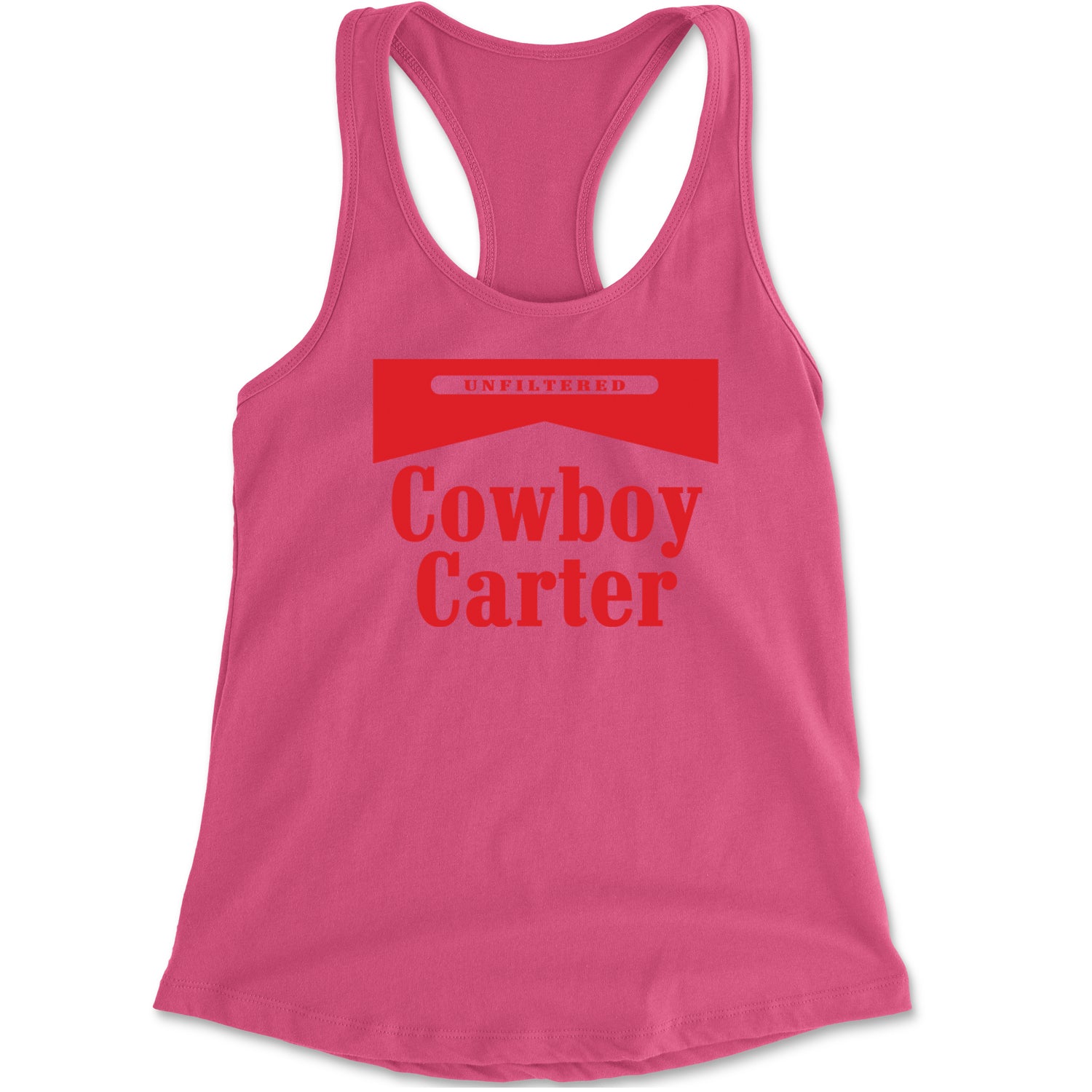 Cowboy Karter Country Act Two Racerback Tank Top for Women Hot Pink