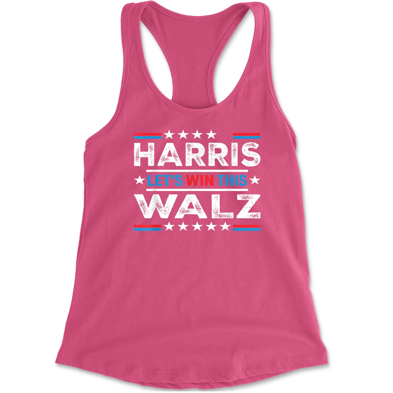 Kamala Harris and Tim Walz For President Racerback Tank Top for Women Hot Pink