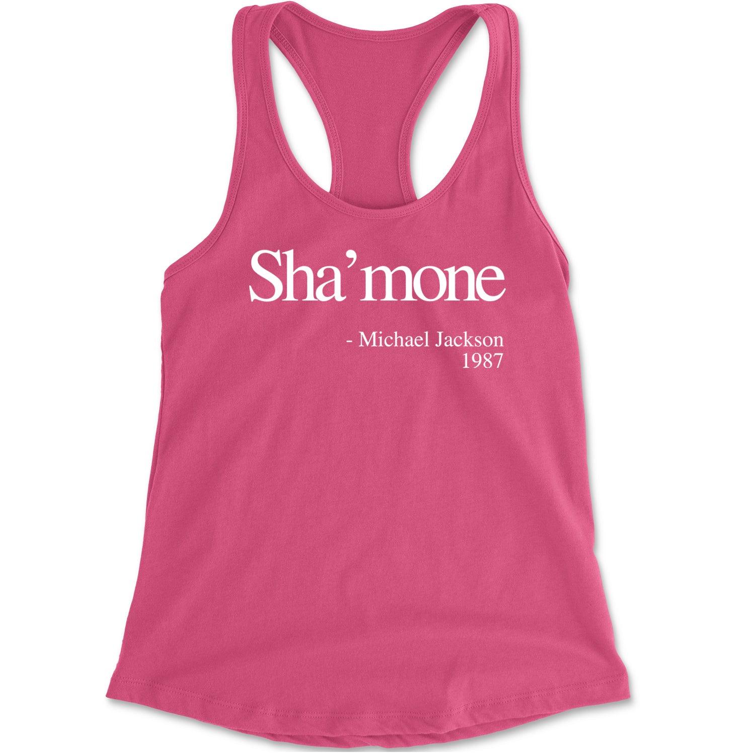 Sha'mone Quote King Of Pop Racerback Tank Top for Women Hot Pink