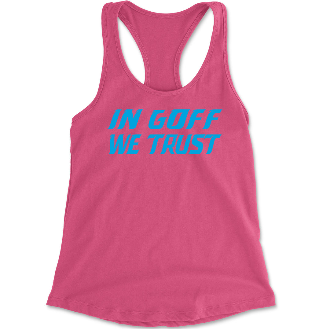 In Goff We Trust Detroit Racerback Tank Top for Women Hot Pink