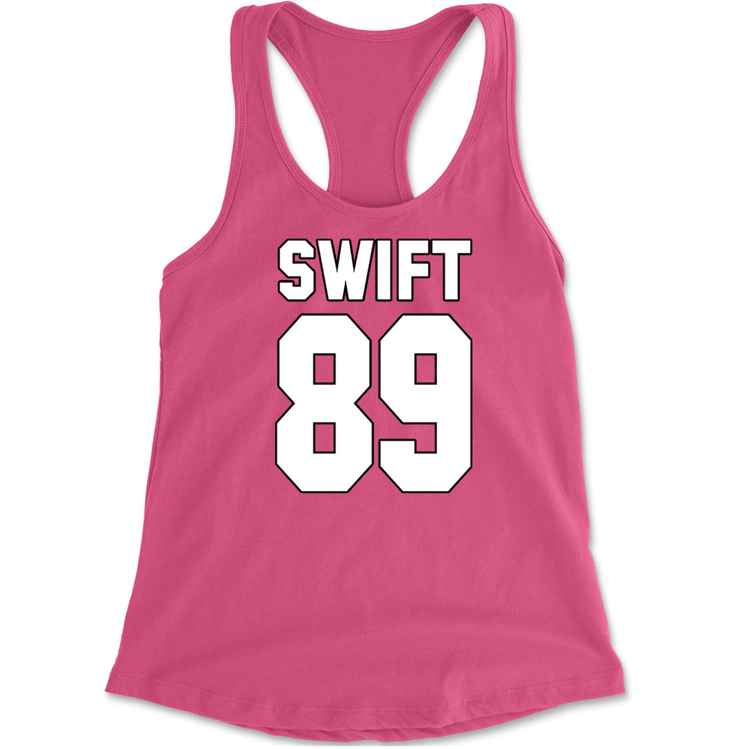 Swift 89 Birth Year Music Fan Era Poets Department Lover Racerback Tank Top for Women Hot Pink