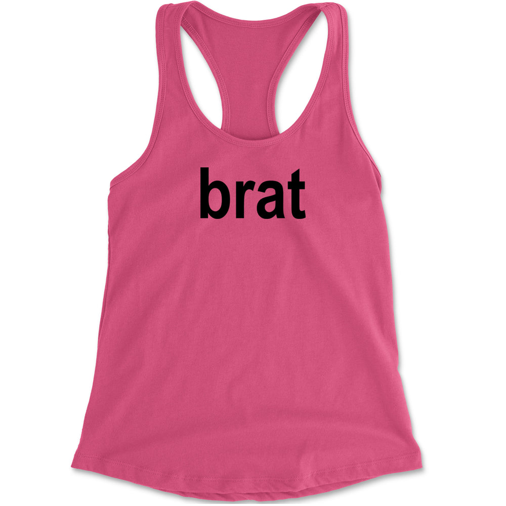 Brat Lime Green I'm So Julia Racerback Tank Top for Women Hot Pink