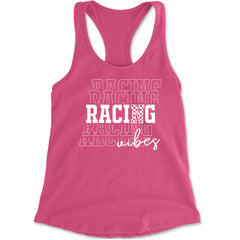 Racing Vibes Racerback Tank Top for Women Hot Pink