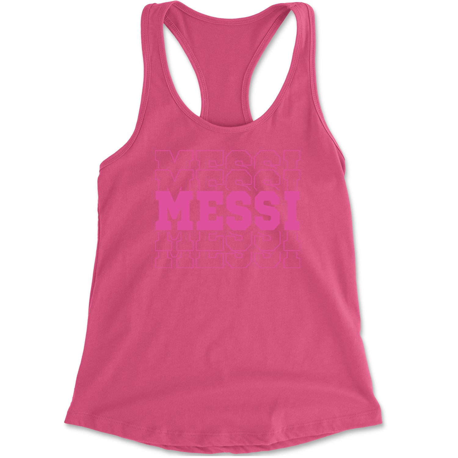 Messi Miami Futbol Racerback Tank Top for Women Hot Pink