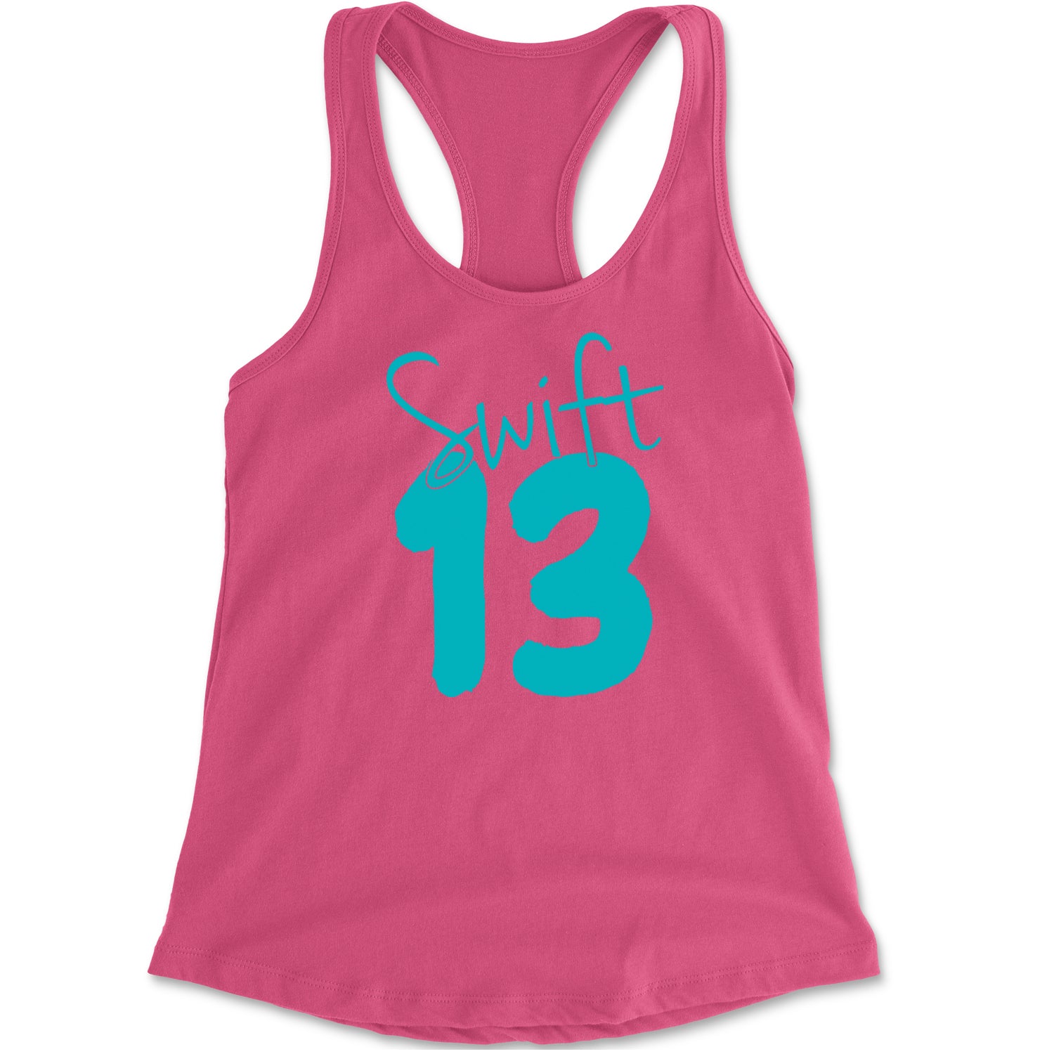 13 Swift 13 Lucky Number Era TTPD Racerback Tank Top for Women Hot Pink