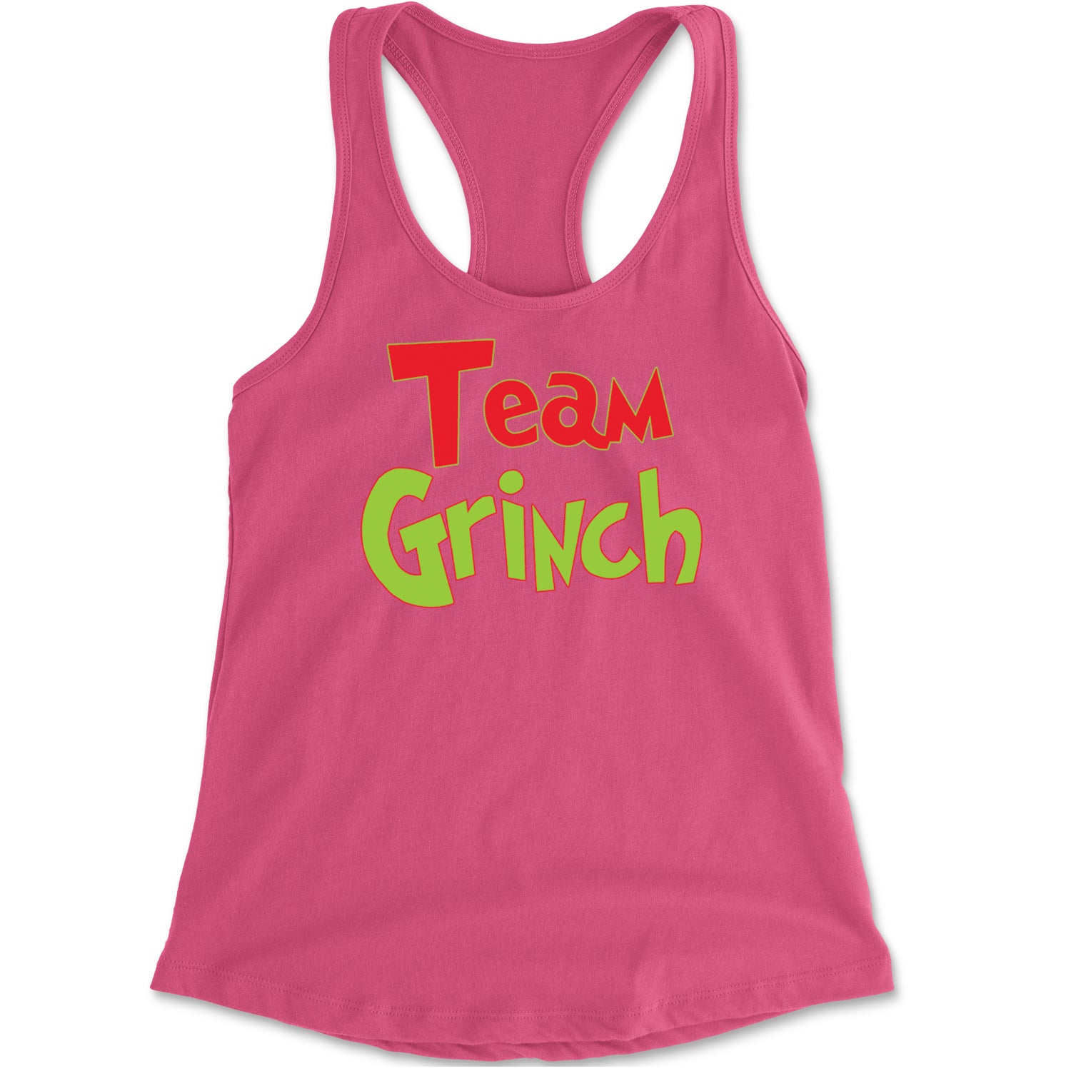 Team Gr-nch Jolly Grinchmas Merry Christmas Racerback Tank Top for Women Hot Pink