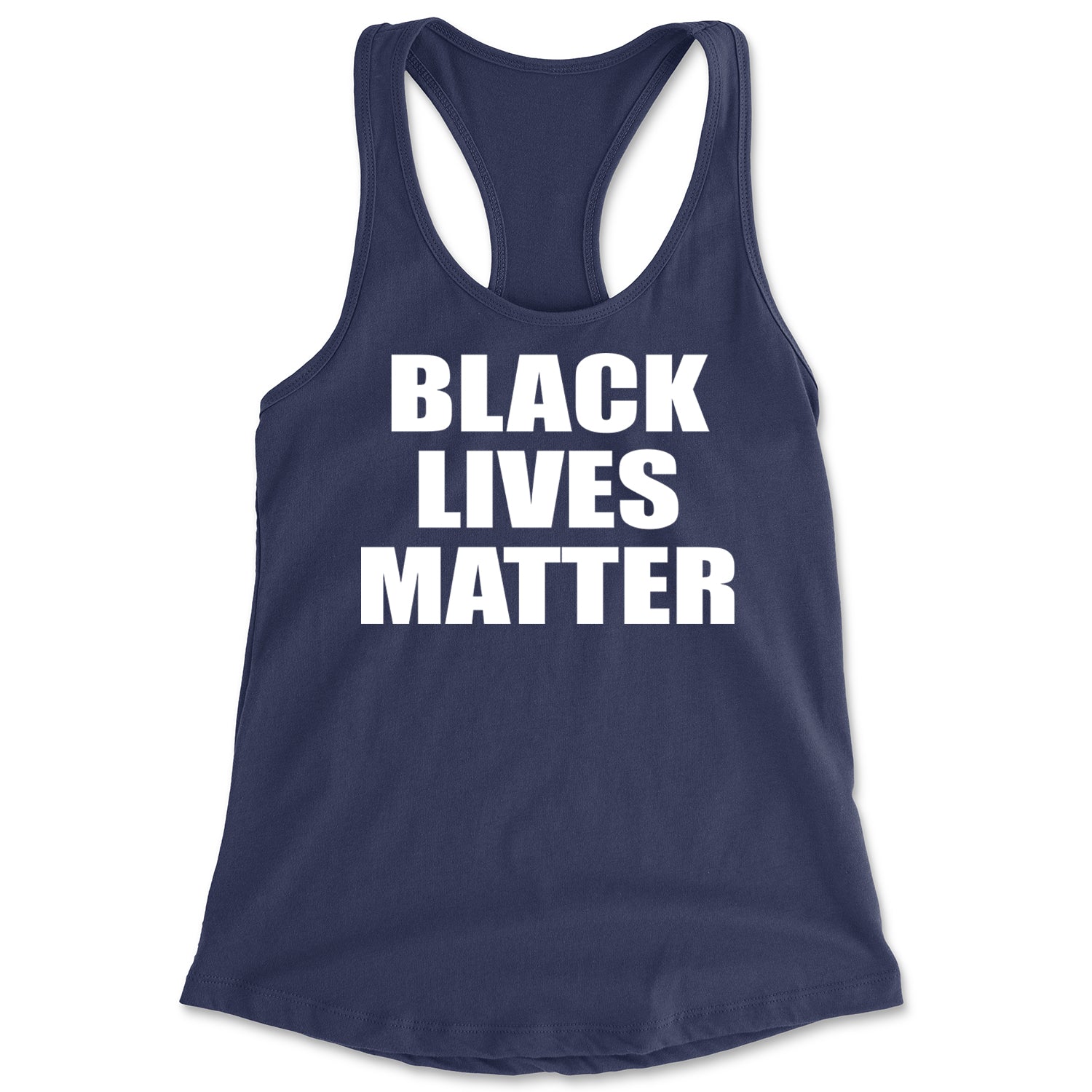 Black Lives Matter BLM Racerback Tank Top for Women Navy Blue