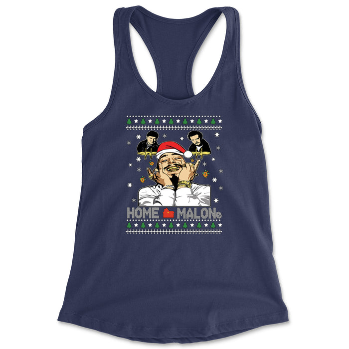 Home Malone Ugly Christmas Racerback Tank Top for Women