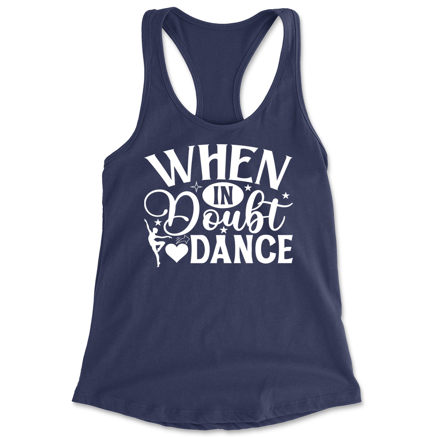 When In Doubt, Dance Racerback Tank Top for Women Navy Blue