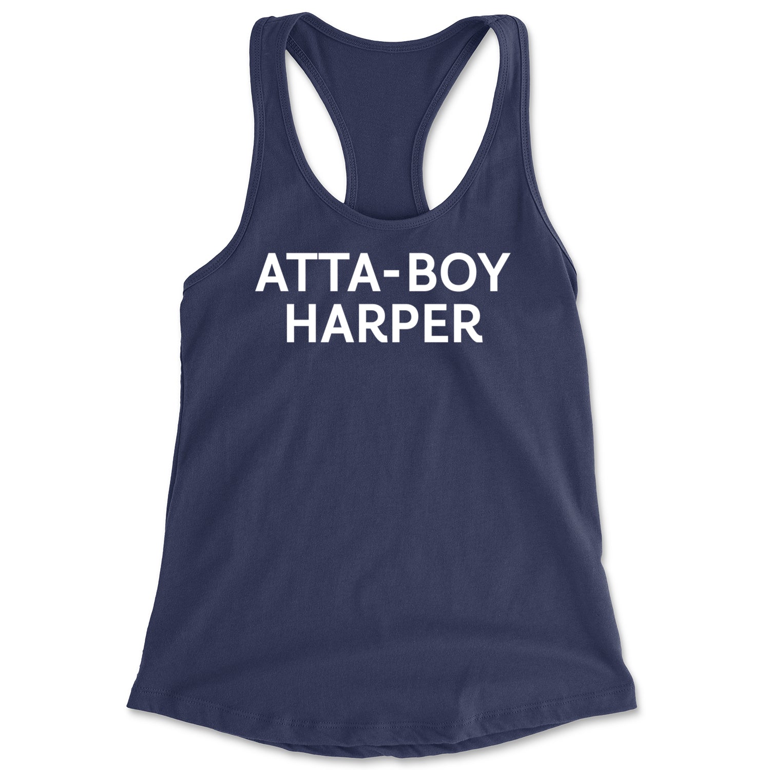 Atta-Boy Harper Philadelphia Racerback Tank Top for Women Navy Blue