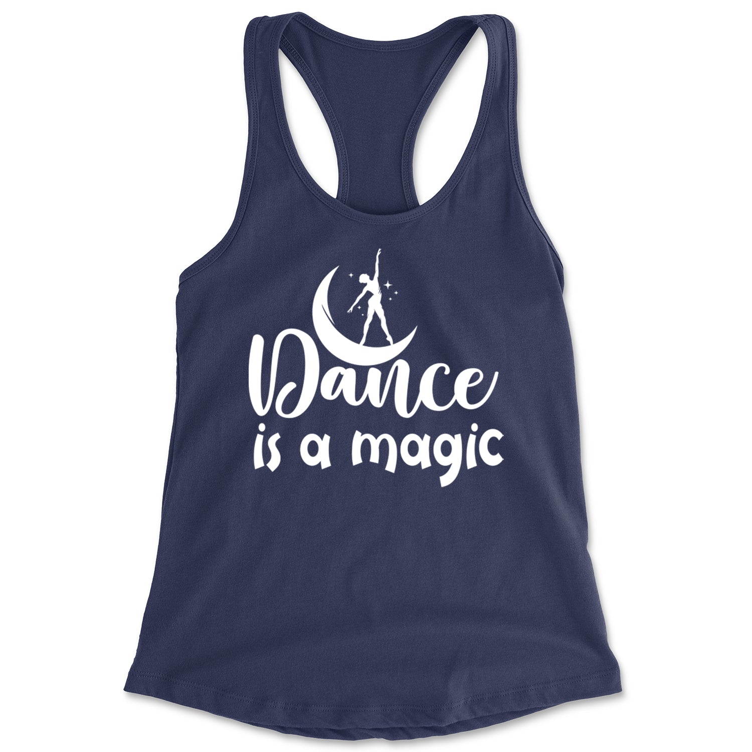 Dance Is Magic Racerback Tank Top for Women Navy Blue