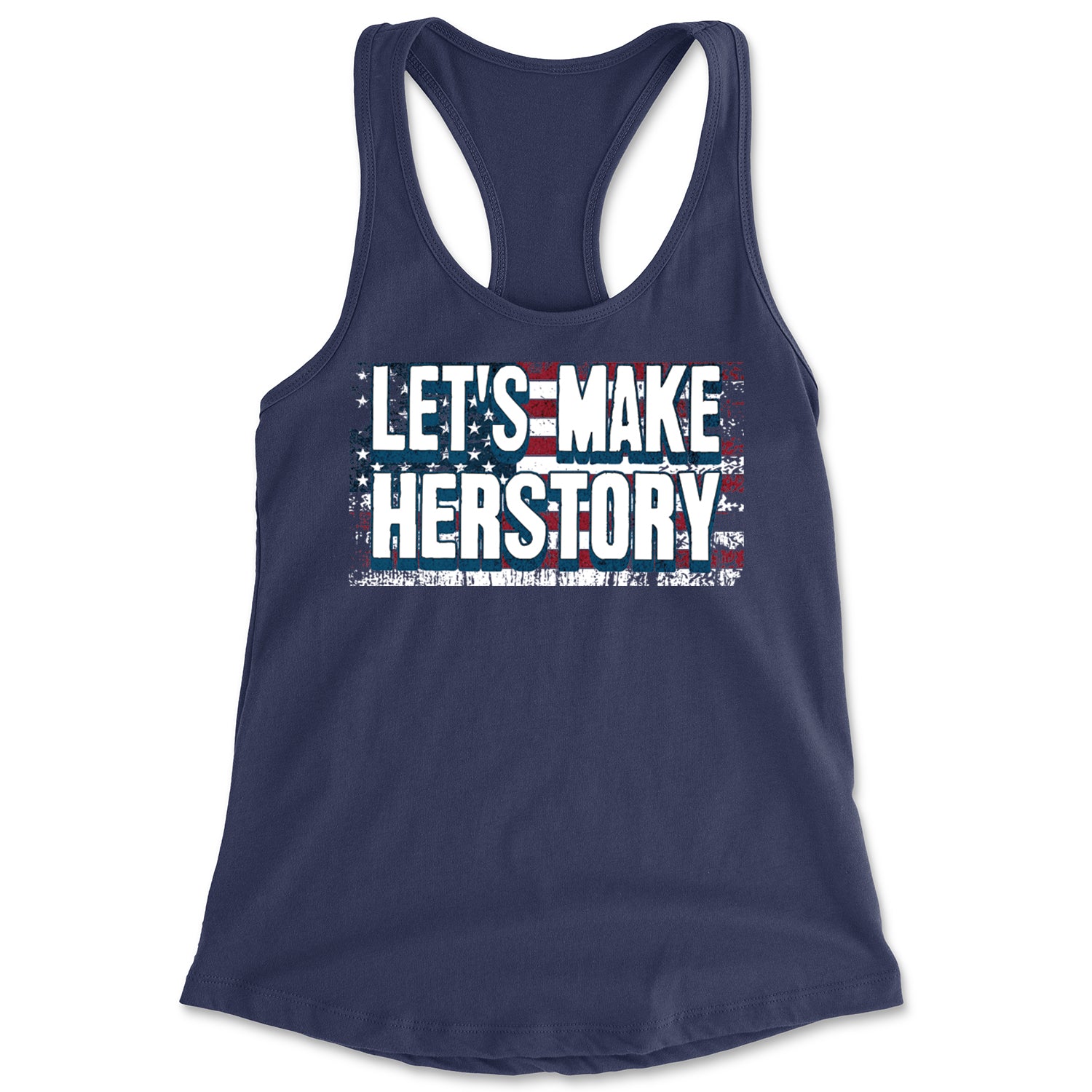 Lets Make Herstory - Support Kamala Harris For President 2024 Racerback Tank Top for Women Navy Blue