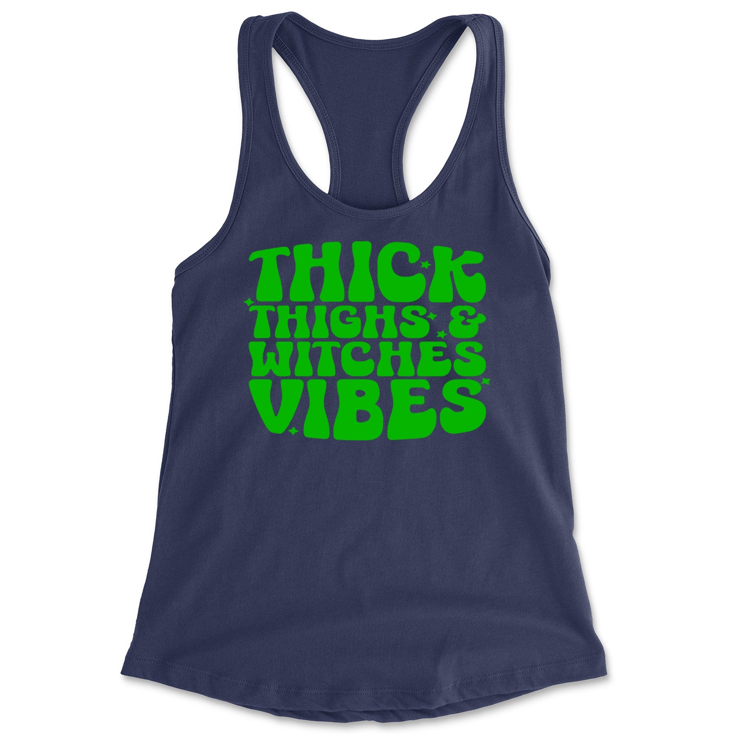 Thick Thighs And Witches Vibes Racerback Tank Top for Women Navy Blue