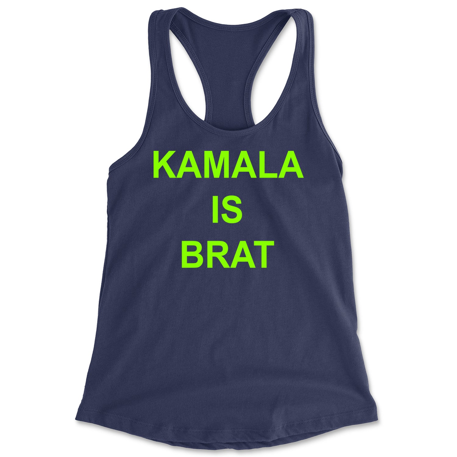 Kamala Is Brat - President Harris 2024 Racerback Tank Top for Women Navy Blue