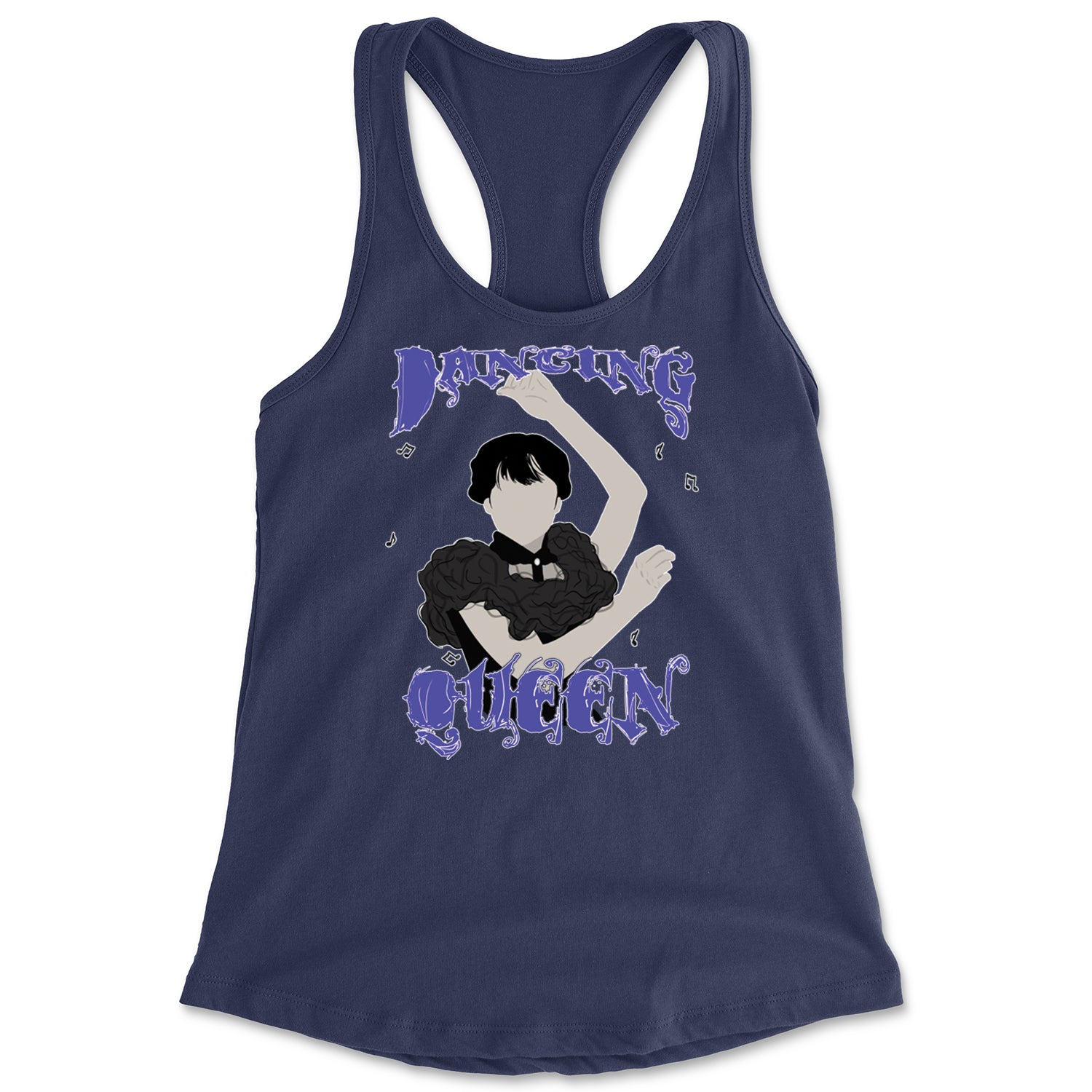 Wednesday Dancing Queen Racerback Tank Top for Women Navy Blue