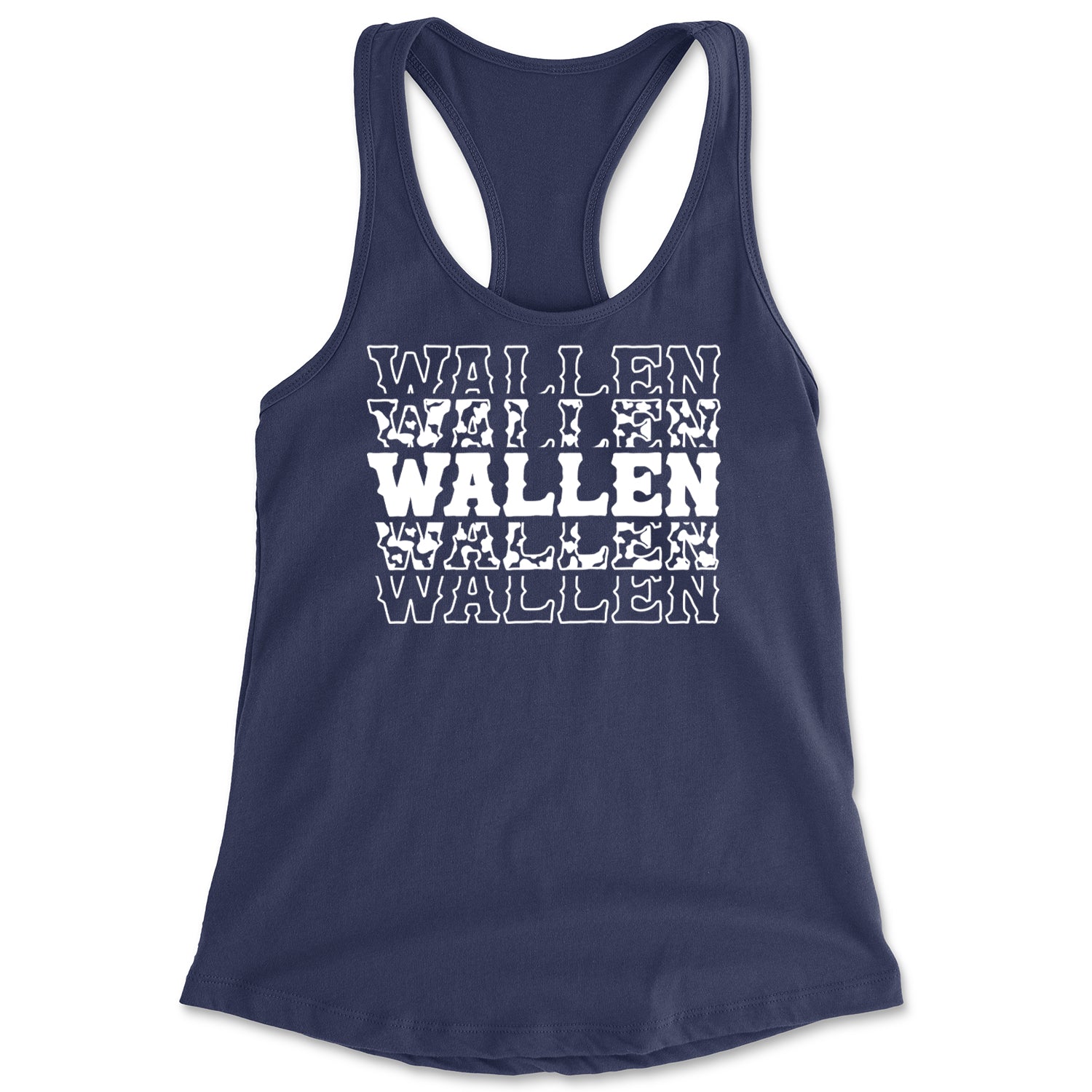 Wallen Country Music Western Racerback Tank Top for Women Navy Blue