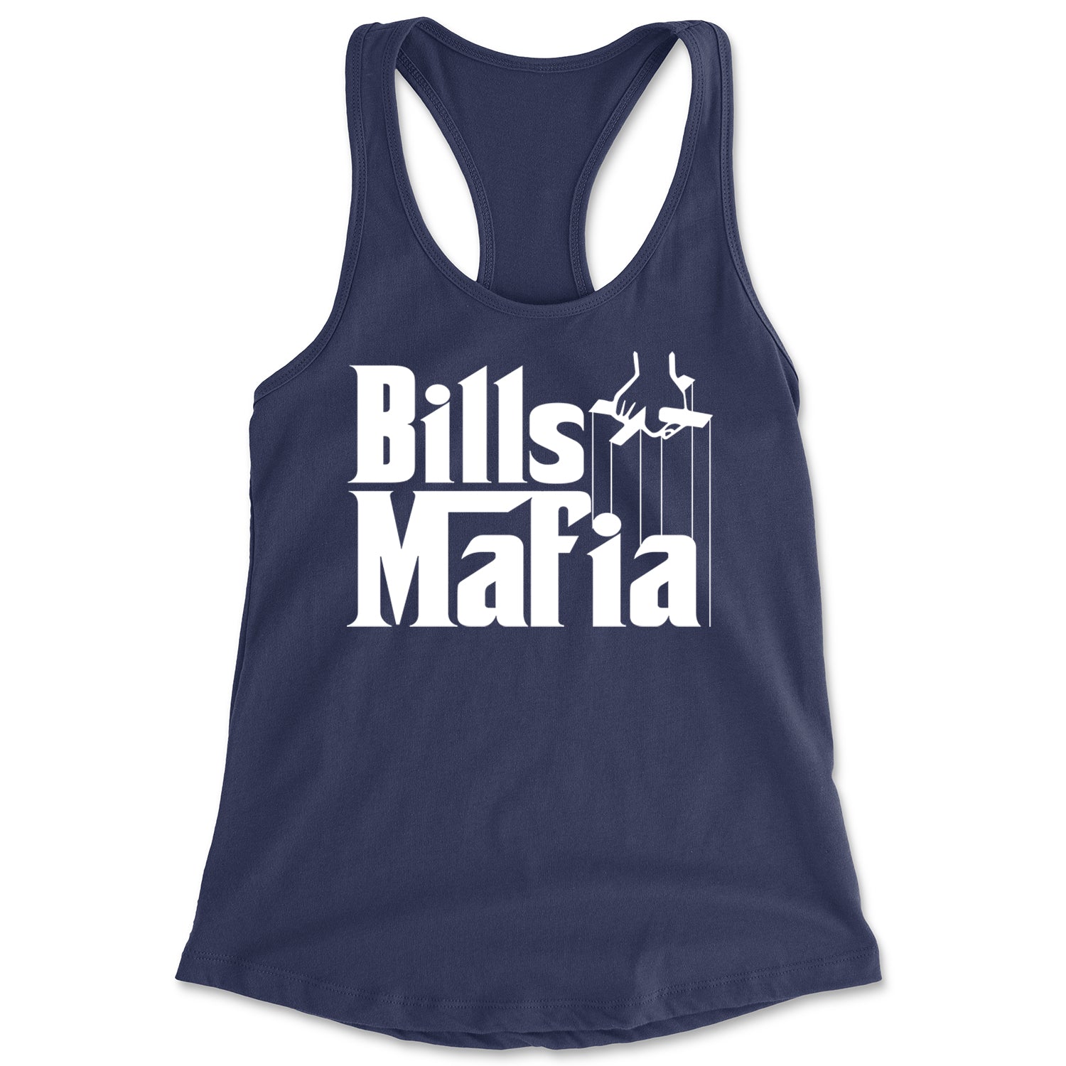 Mafia Bills Mafia Godfather Racerback Tank Top for Women Navy Blue