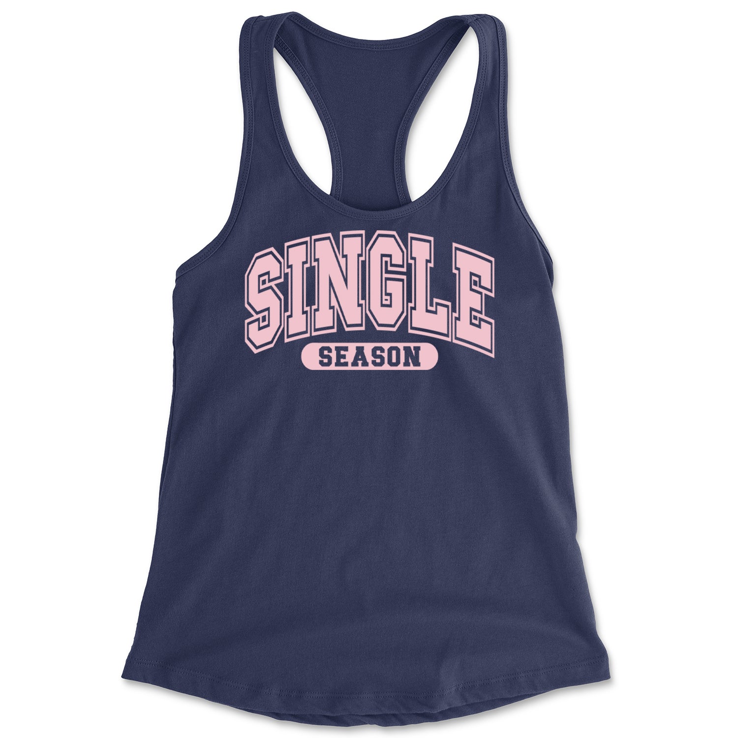 Single Season Valentine's Day Racerback Tank Top for Women Navy Blue