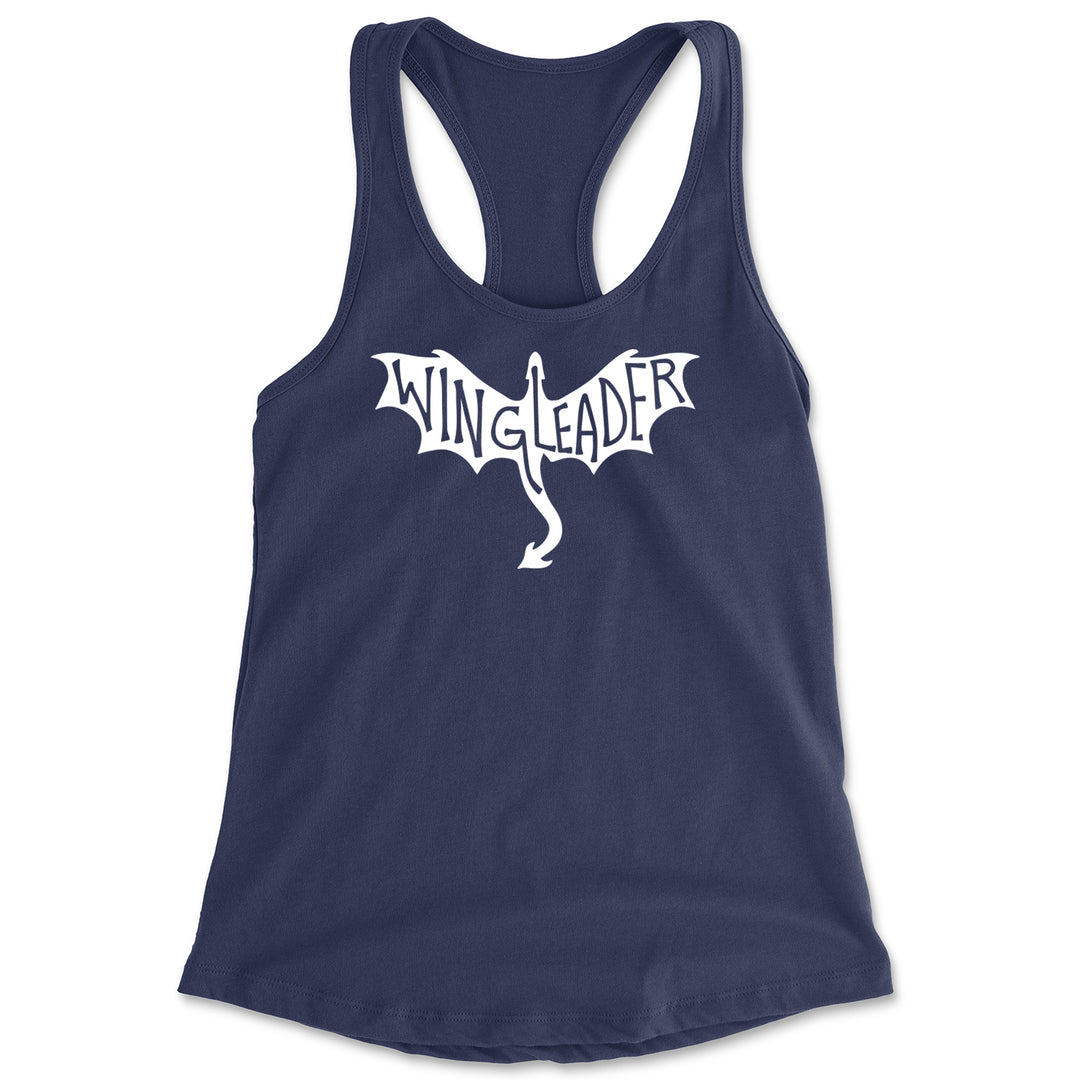 Wingleader Basgiath War College Racerback Tank Top for Women Navy Blue
