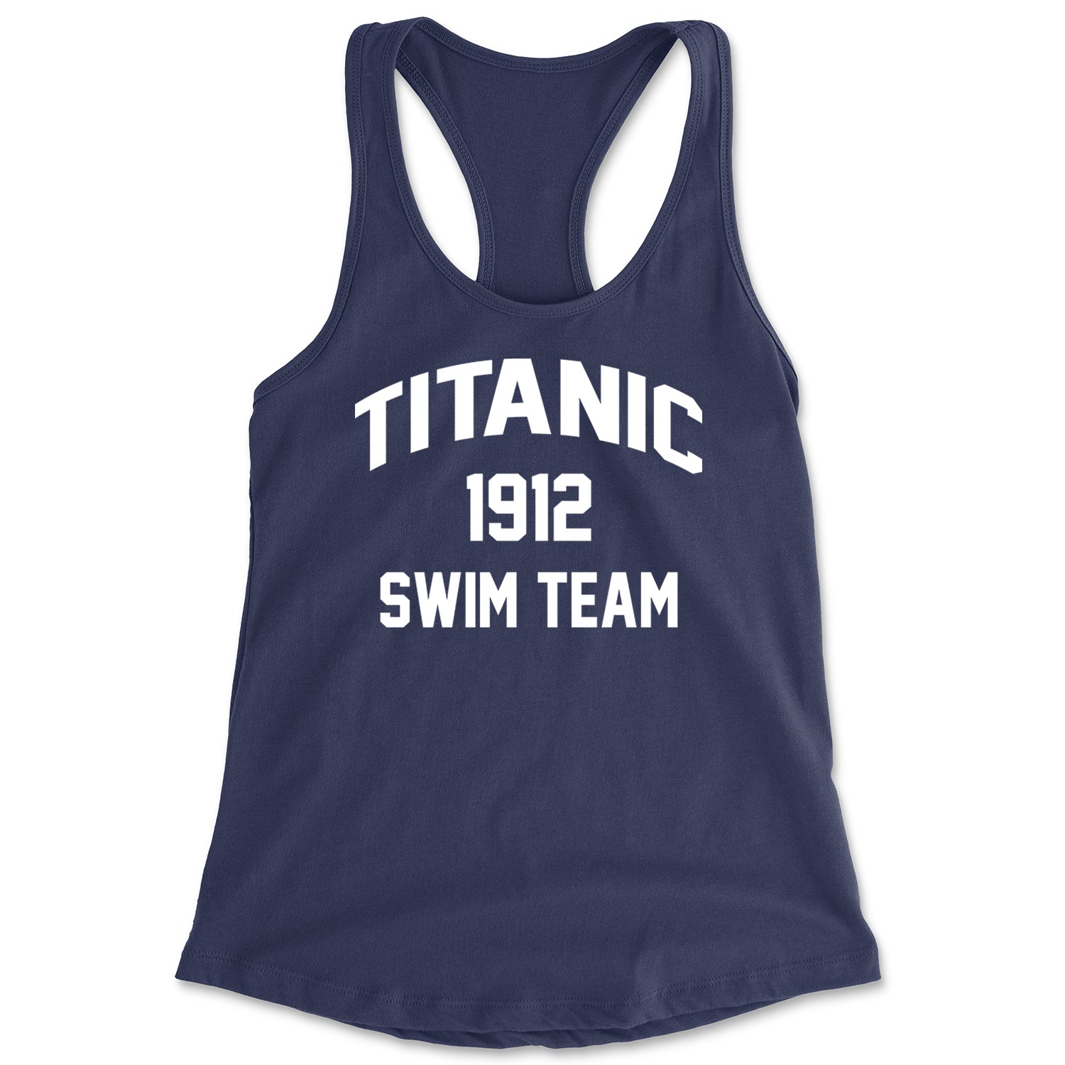 Titanic Swim Team 1912 Funny Cruise Racerback Tank Top for Women Navy Blue
