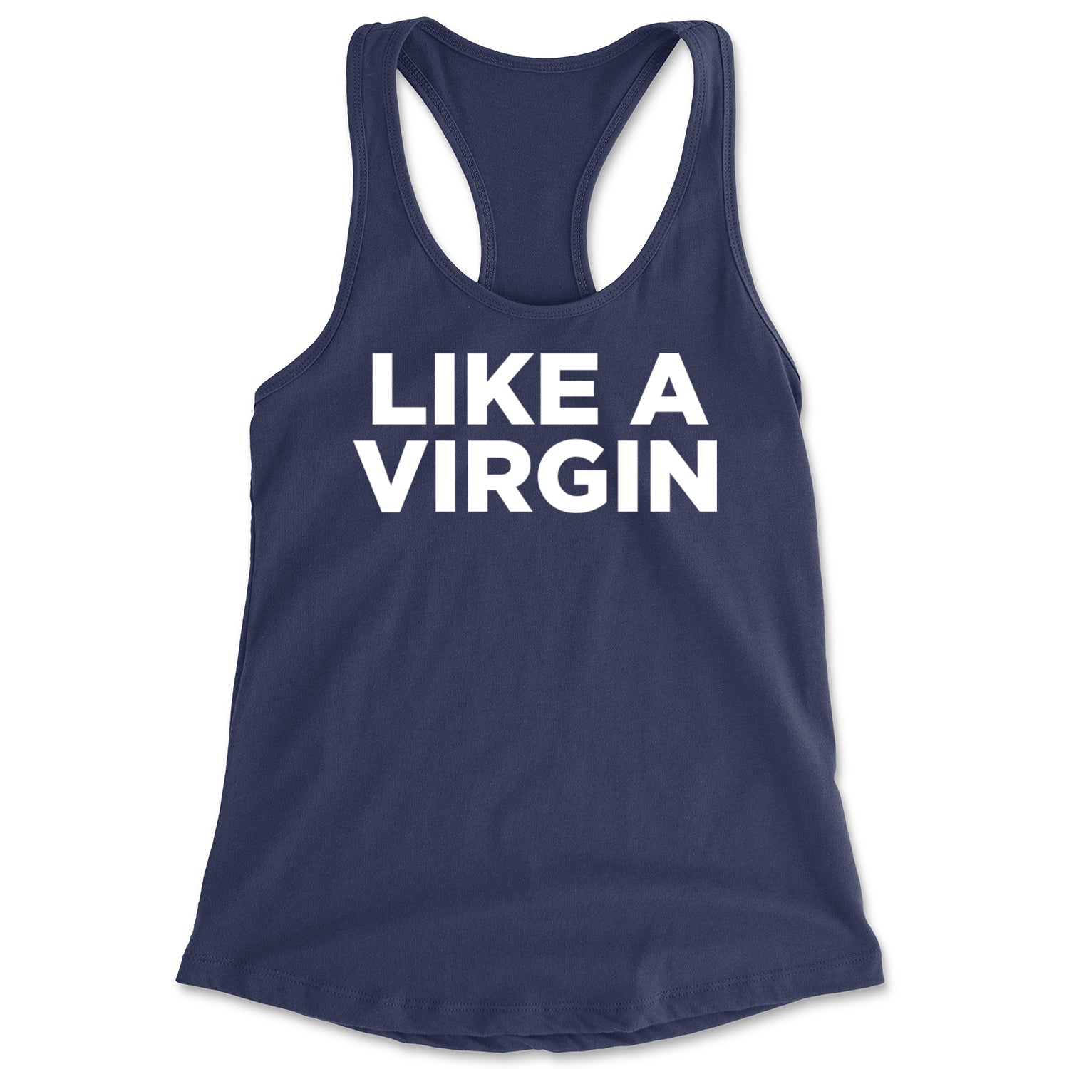 Like A Virgin Material Girl Celebration Racerback Tank Top for Women Navy Blue