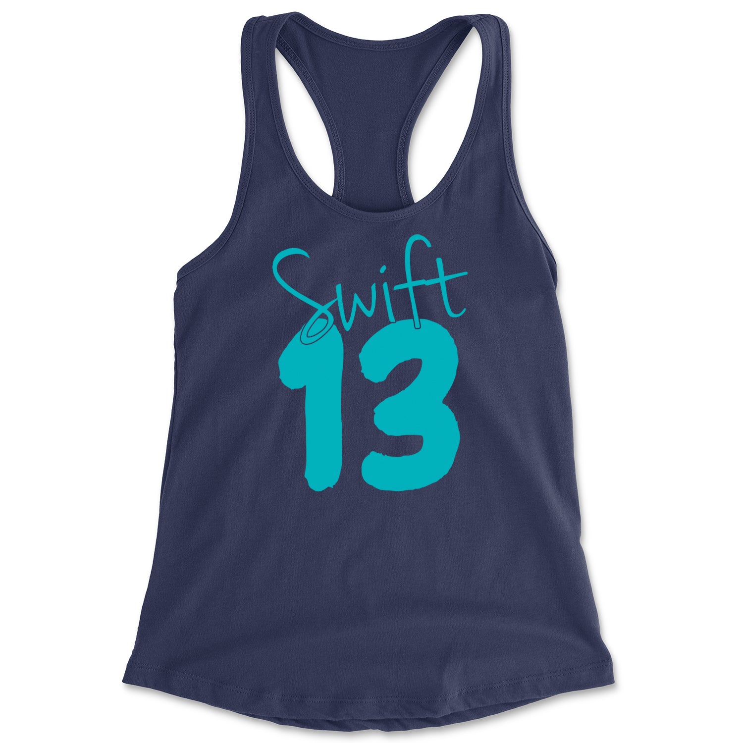 13 Swift 13 Lucky Number Era TTPD Racerback Tank Top for Women Navy Blue