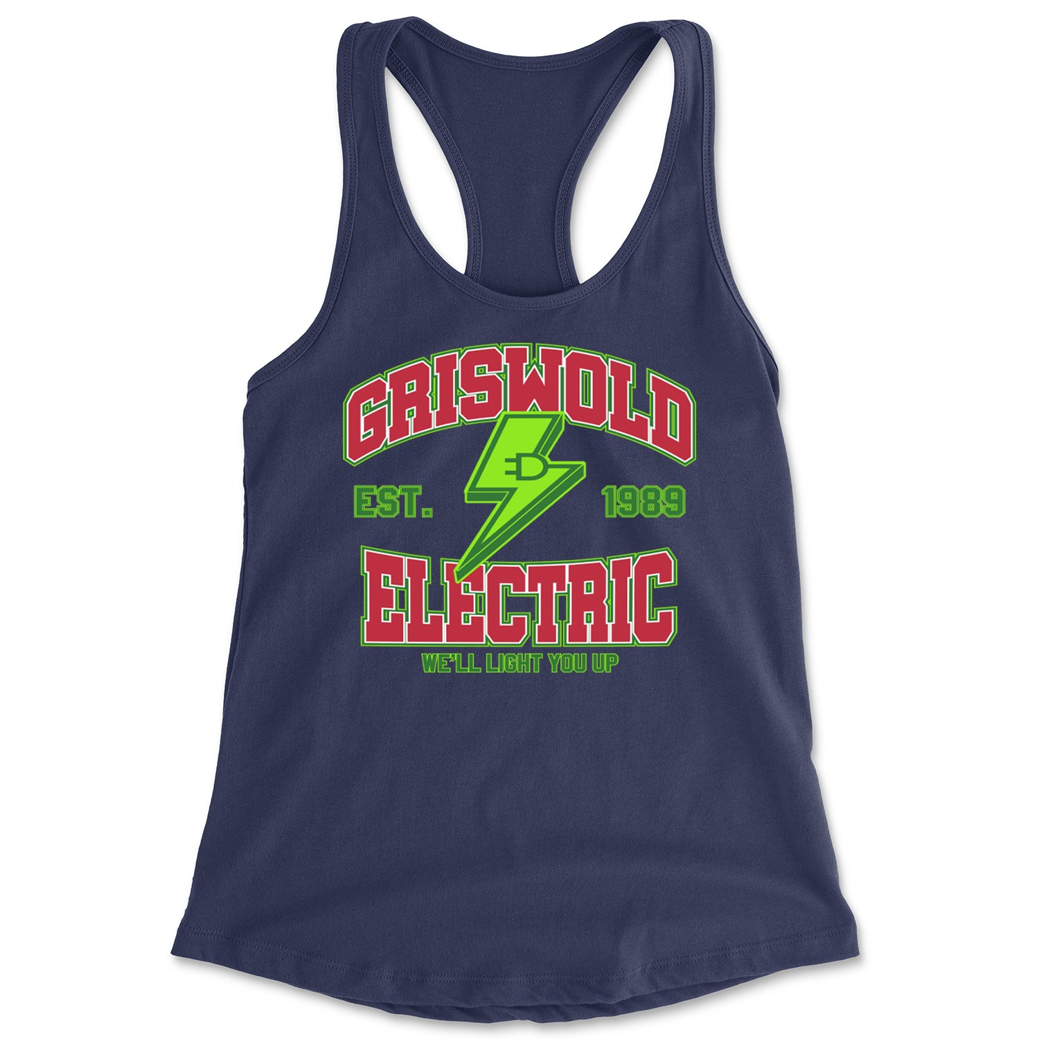 Griswold Electric We'll Light You Up Racerback Tank Top for Women Navy Blue