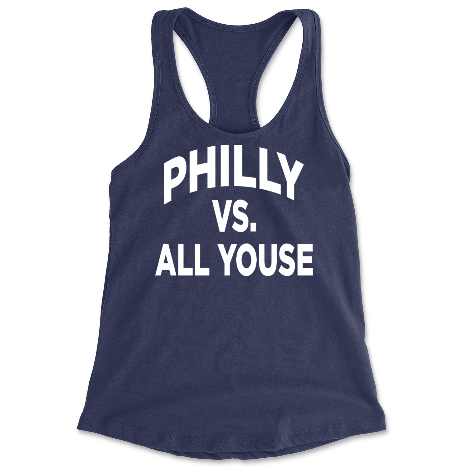 Philly Vs. All Youse Philly Thing Racerback Tank Top for Women Navy Blue