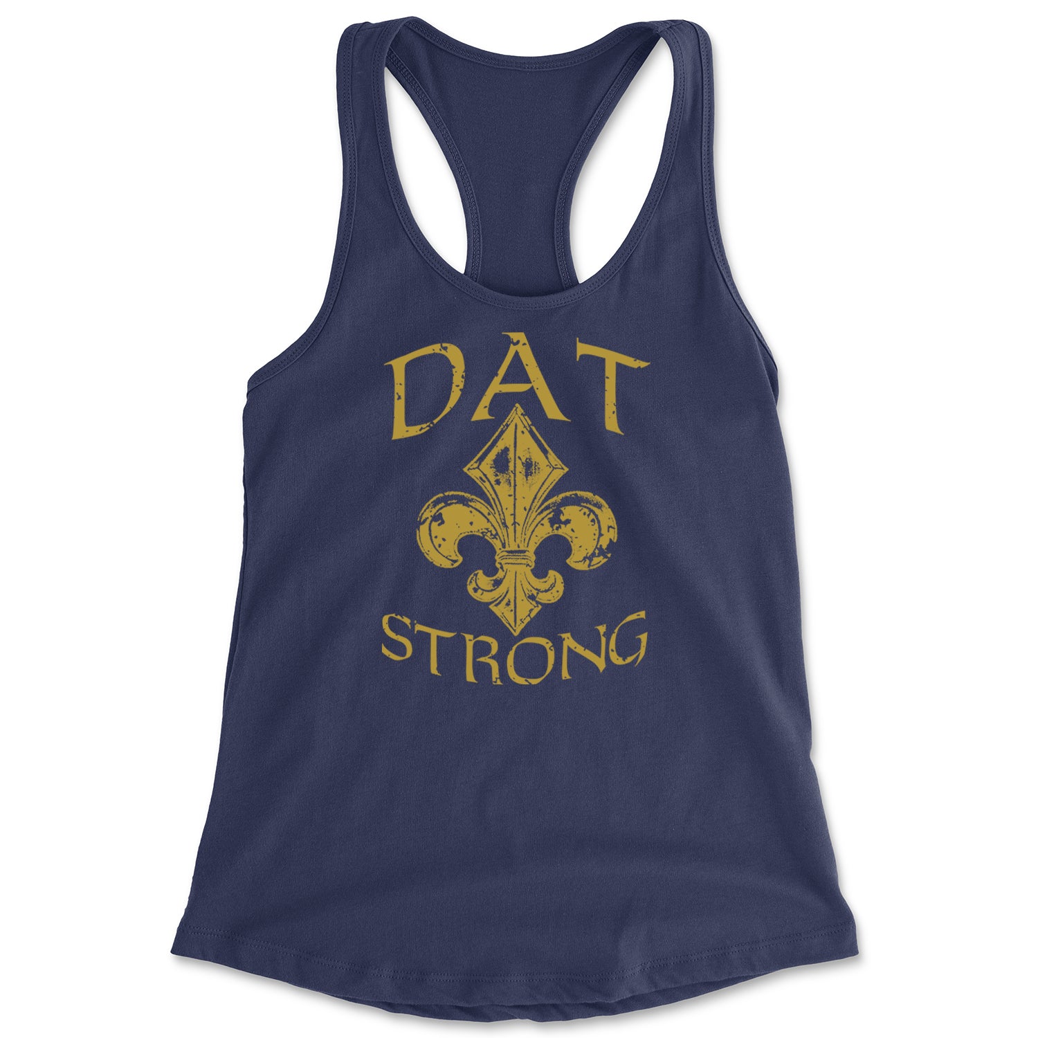 Dat Strong New Orleans   Racerback Tank Top for Women Navy Blue