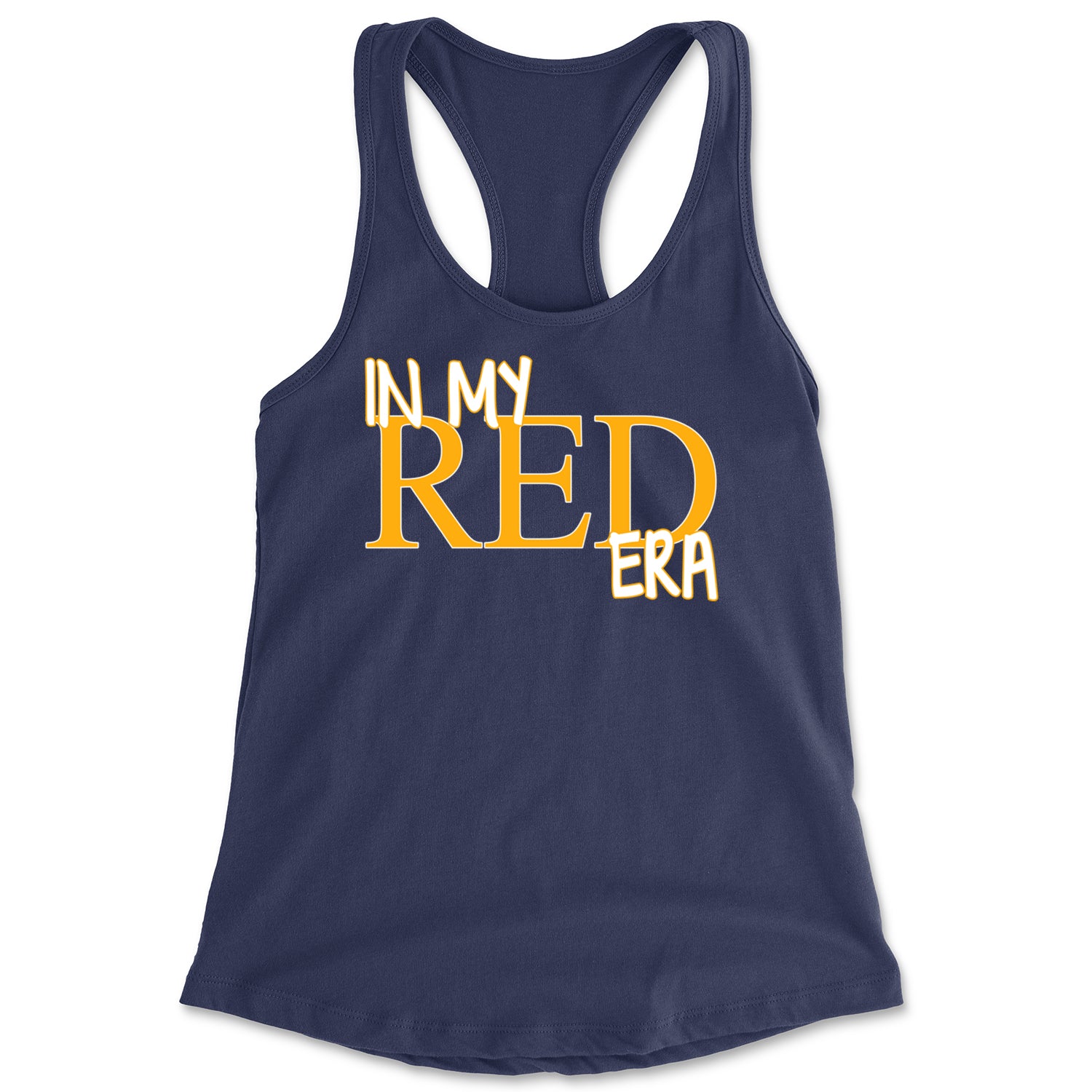 In My Red Era Kansas City Racerback Tank Top for Women Navy Blue