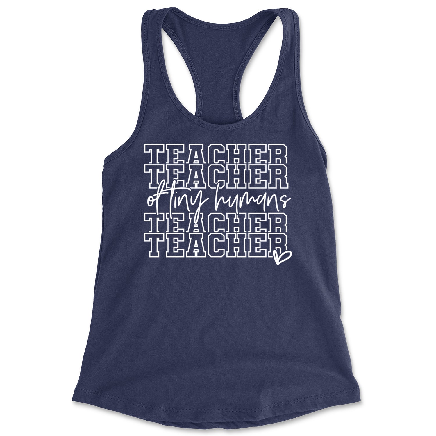 Teacher Of Tiny Humans Racerback Tank Top for Women Navy Blue