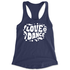 Love To Dance Racerback Tank Top for Women Navy Blue