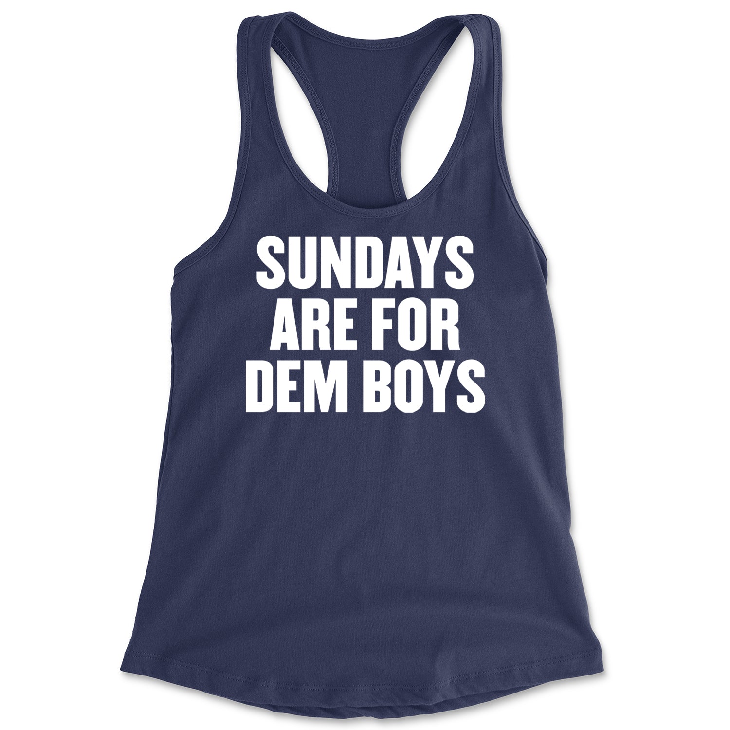 Sundays Are For Dem Boys Racerback Tank Top for Women Navy Blue