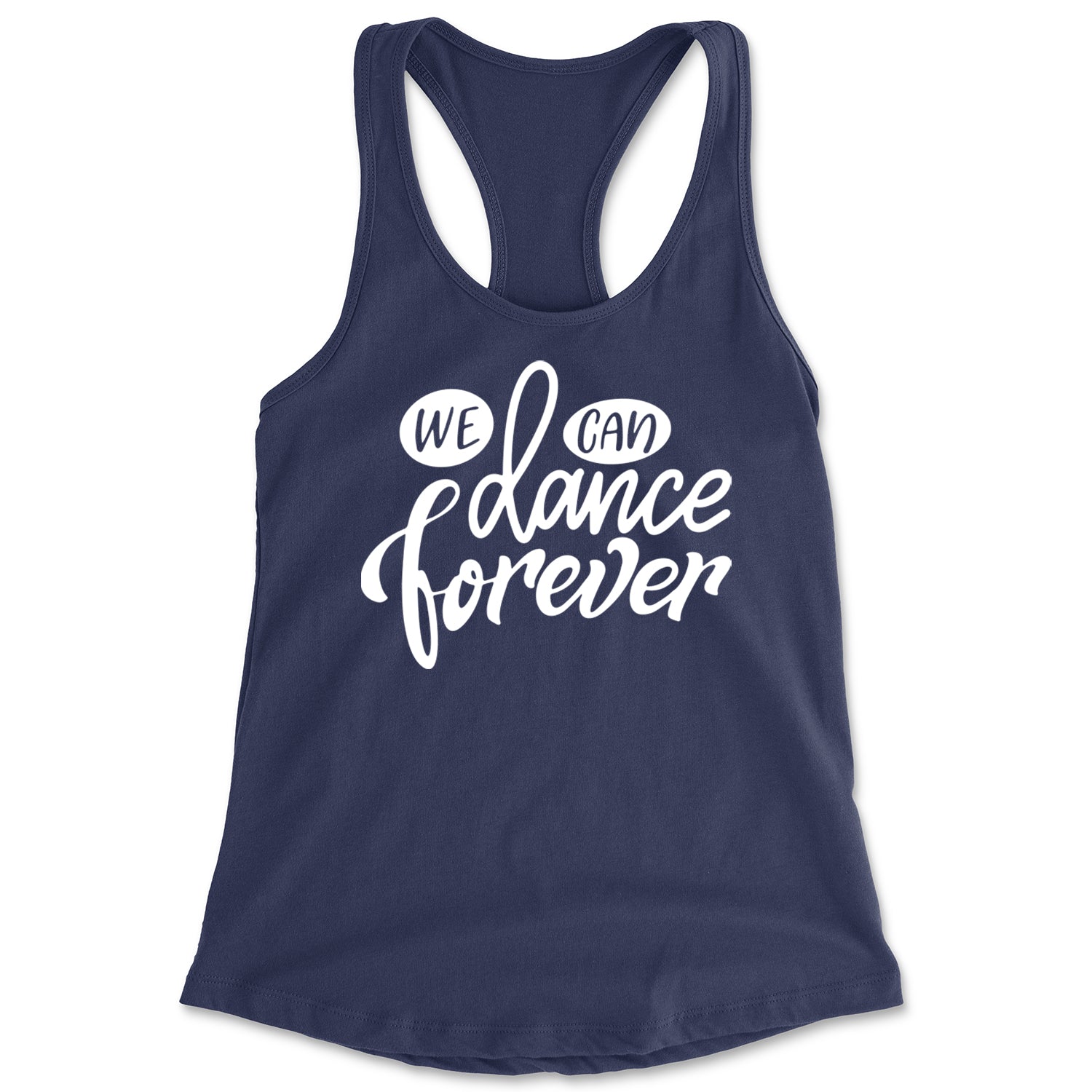 We Can Dance Forever Racerback Tank Top for Women Navy Blue