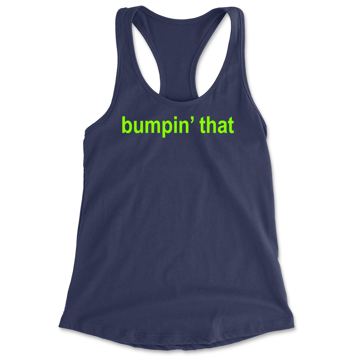 Bumpin' That Brat Music Racerback Tank Top for Women Navy Blue