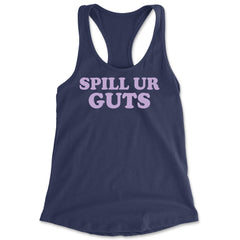 Spill Ur Guts Music Racerback Tank Top for Women Navy Blue