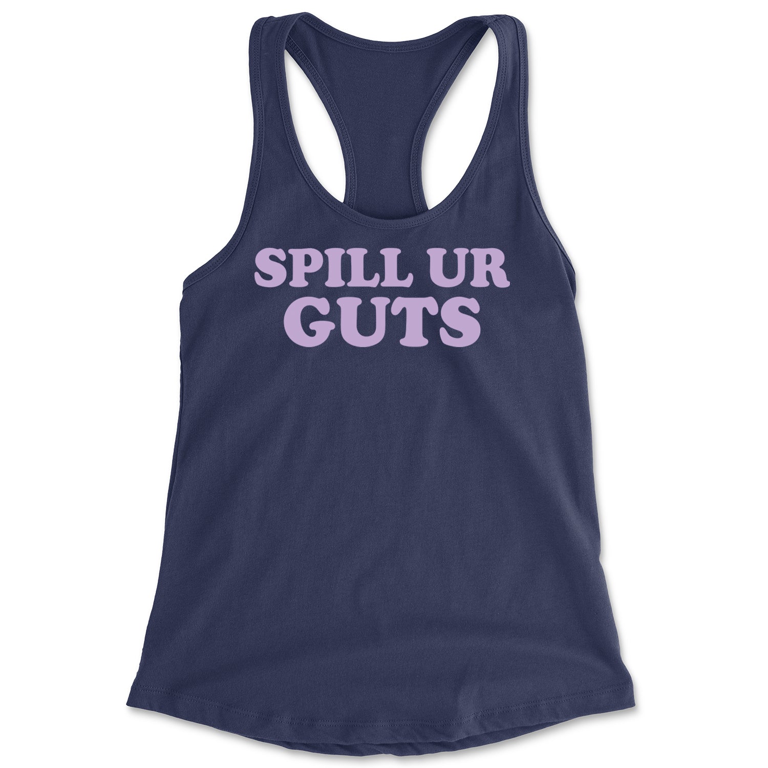 Spill Ur Guts Music Racerback Tank Top for Women Navy Blue