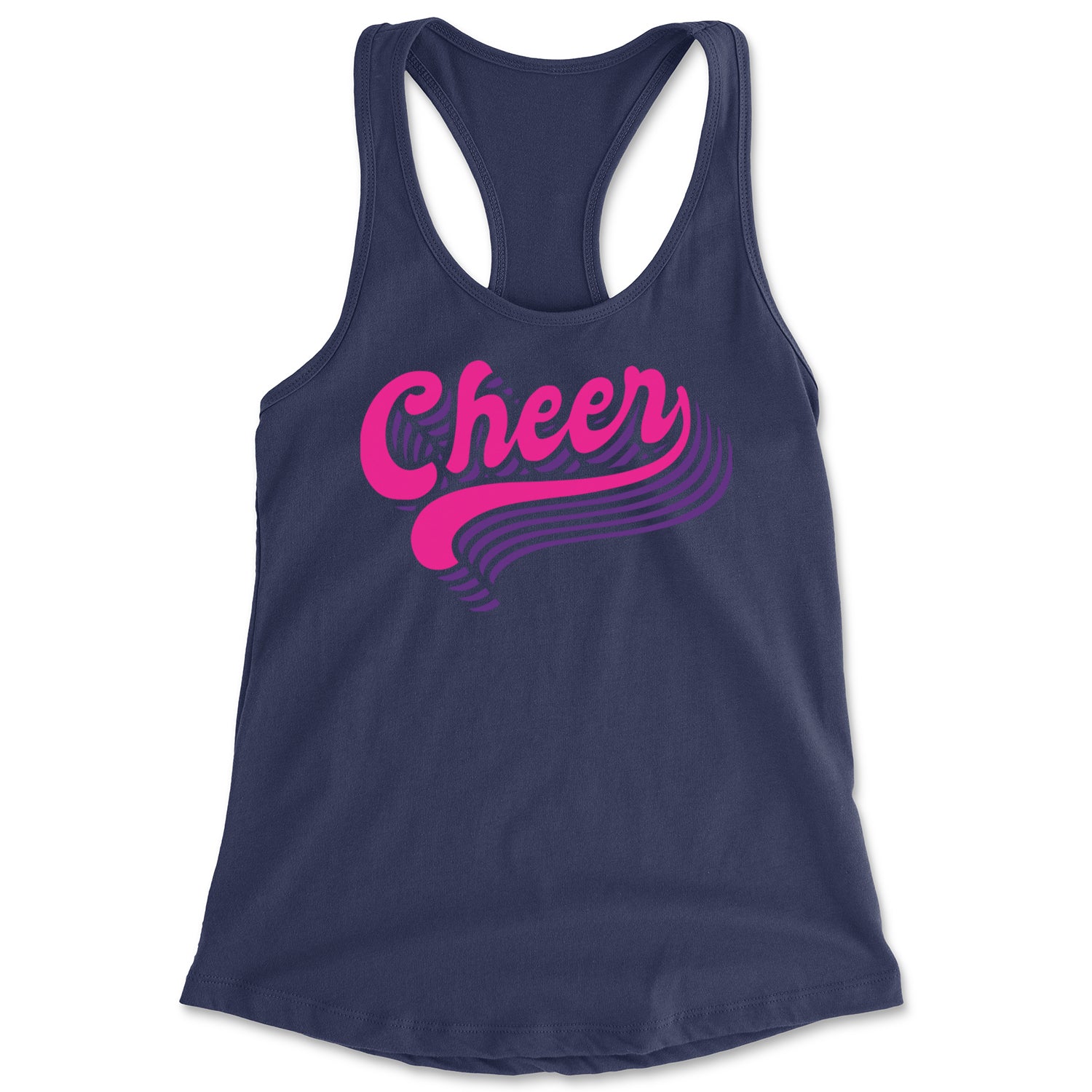 Cheer Pride Racerback Tank Top for Women Navy Blue