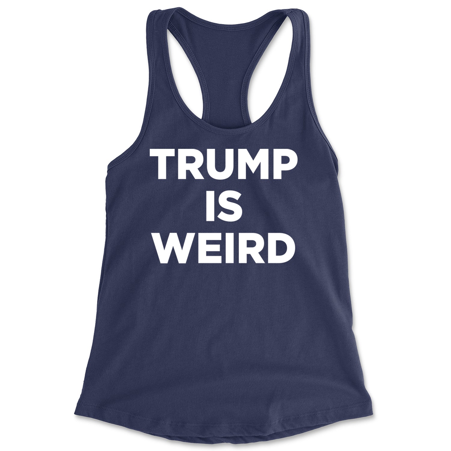 Trump Is Weird Vote Blue Racerback Tank Top for Women Navy Blue