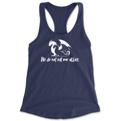 We Do Not Eat Our Allies Fourth Wing Basgiath Racerback Tank Top for Women Navy Blue