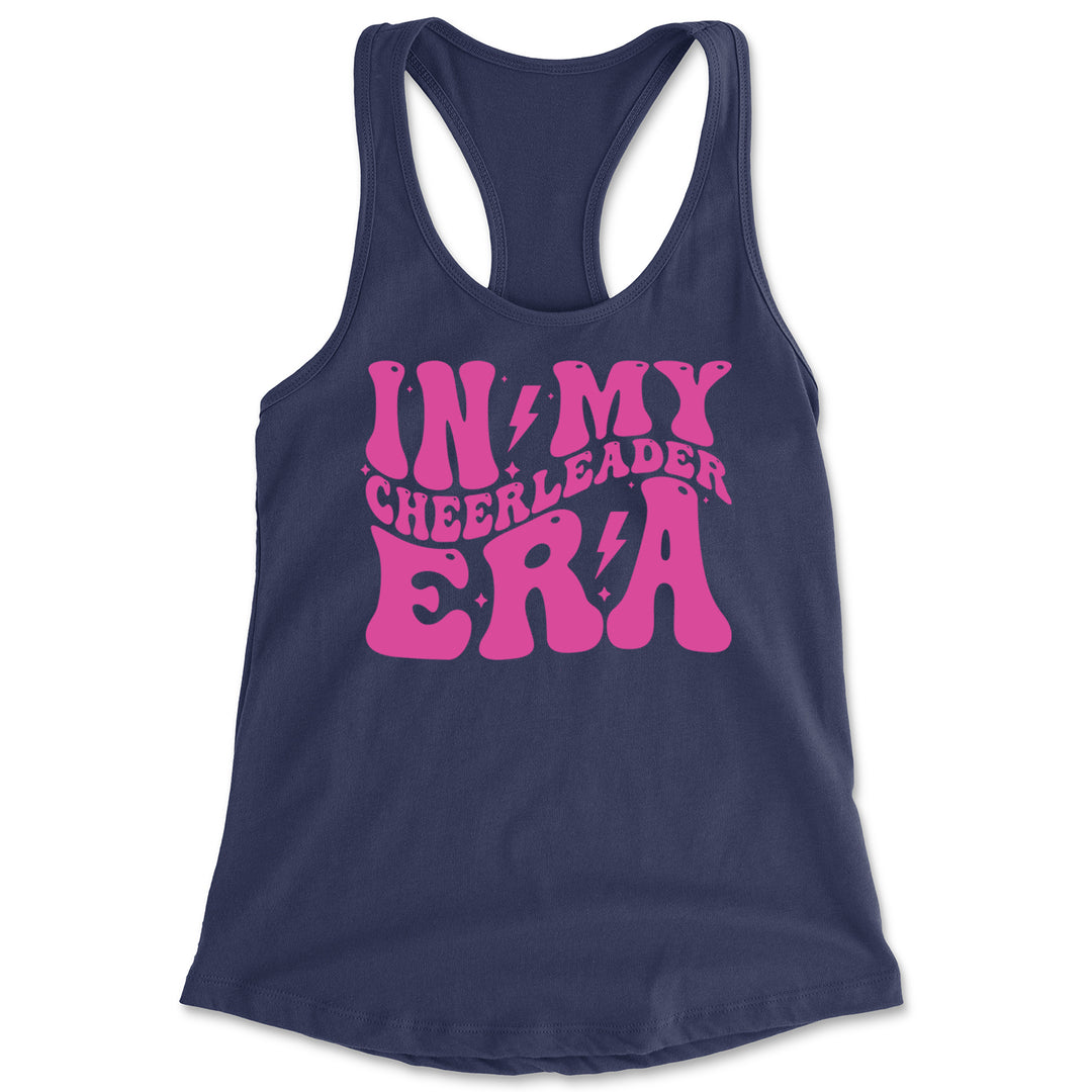 In My Cheerleader Era Racerback Tank Top for Women Navy Blue
